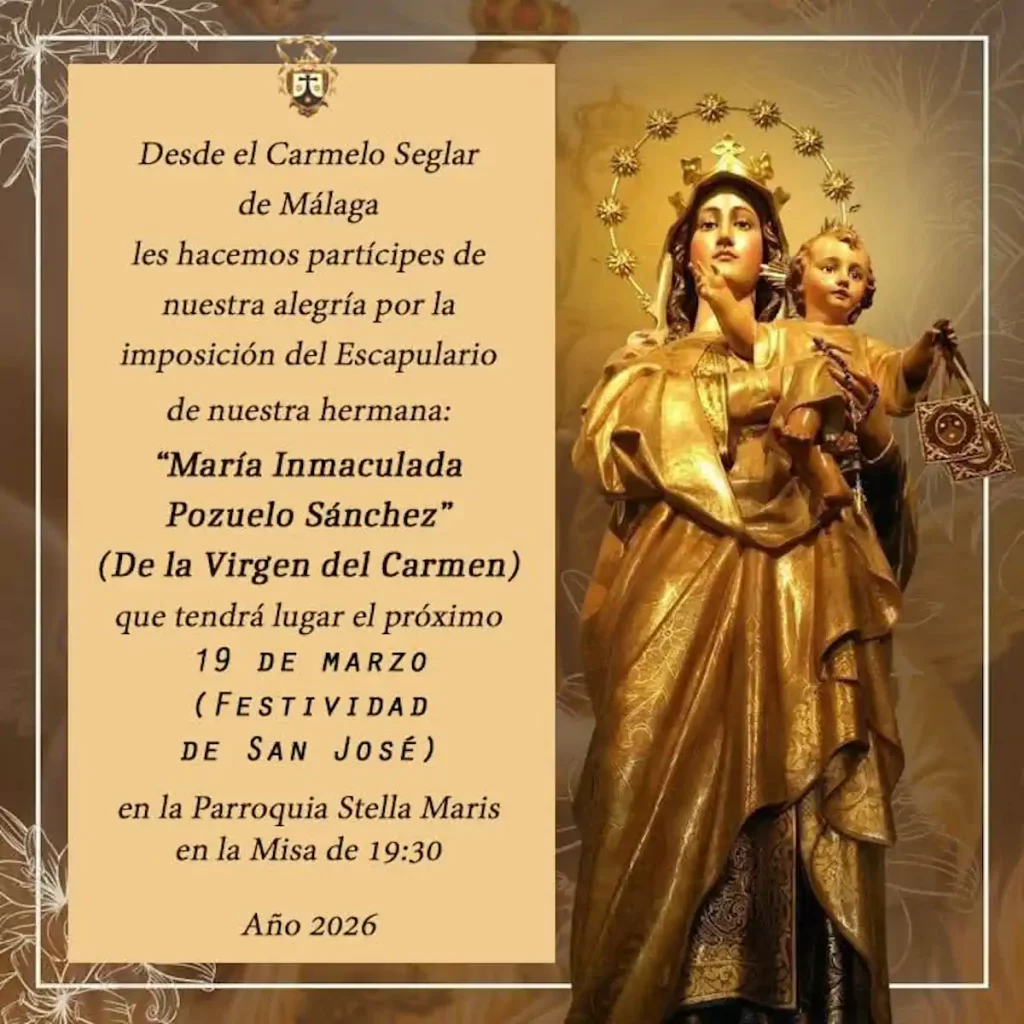 Toma de Escapulario en el Carmelo Seglar Toma de Escapulario en el Carmelo Seglar