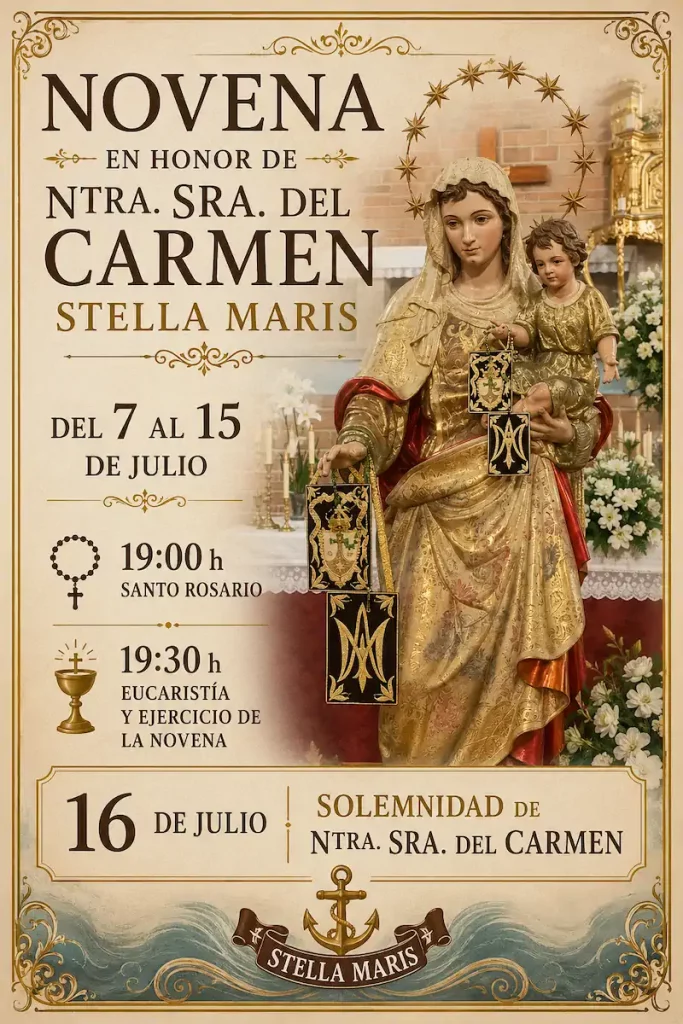 Novena en honor a Ntra Sra del Carmen del 7 al 15 julio 2026 Novena en honor a Ntra Sra del Carmen del 7 al 15 julio 2026